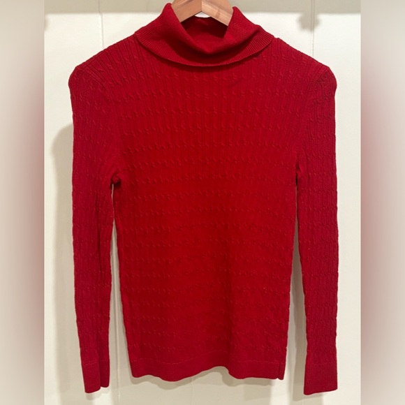 Talbots Cherry Red Turtleneck Sweater size medium - Picture 1 of 6